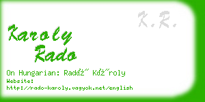 karoly rado business card